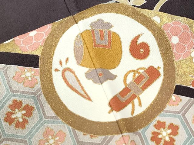 平和屋着物●豪華色留袖 駒刺繍 宝尽くし吉祥花唐草文 金彩 正絹 逸品 未使用 CABI3109yc