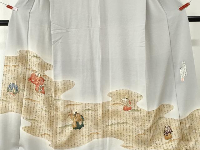 平和屋着物●友禅師・京の名工・伝統工芸士・樽本伊勢蔵 色留袖 人物文 暈し染め 金銀彩 ロング丈 正絹 逸品 CABI3112yc