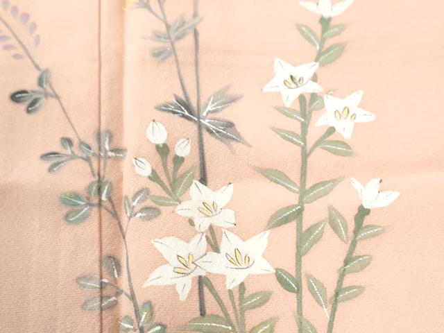 平和屋着物●友禅作家 高橋り明 訪問着 草花文 暈し染め 銀彩 さが美扱い 正絹 逸品 未使用 CABI3113yc