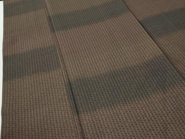 平和屋着物●上質なお召 変わり市松吉祥文 正絹 逸品 CABI3118yc