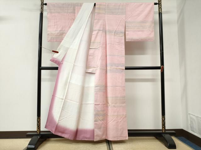 平和屋着物●紅花紬 米沢 霞文 さが美扱い 正絹 逸品 CABI3120yc