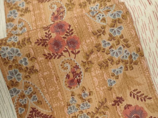平和屋着物●上質な小紋 紬地 草花間道 正絹 逸品 CABI3130yc