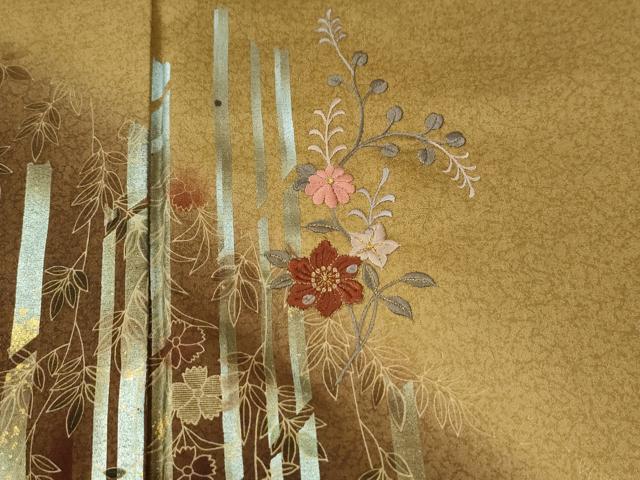 平和屋着物●訪問着 刺繍 草花文 暈し染め 金彩 正絹 逸品 CABI3132yc
