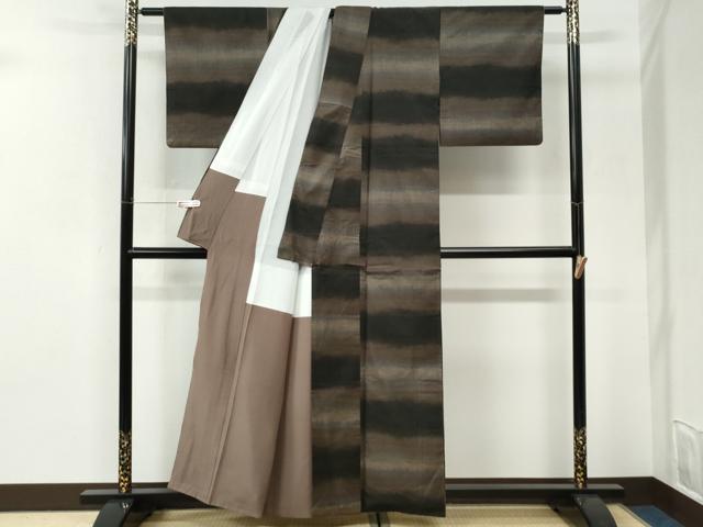 平和屋着物●本場大島紬 9マルキ 変わり市松文 正絹 逸品 CABI3137yc