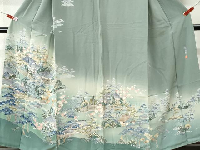 平和屋着物●訪問着 友禅 作家物 嵯峨野 風景文 暈し染め 正絹 逸品 CABI3140yc