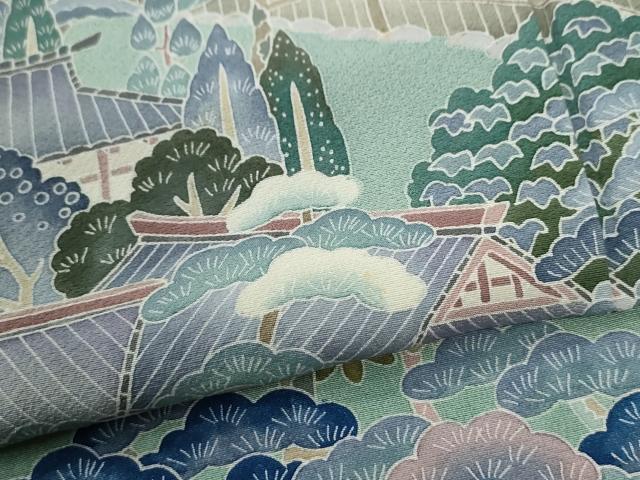 平和屋着物●訪問着 友禅 作家物 嵯峨野 風景文 暈し染め 正絹 逸品 CABI3140yc
