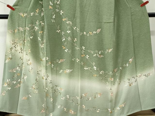 平和屋着物●訪問着 枝花文 暈し染め 金彩 正絹 逸品 CABI3141yc