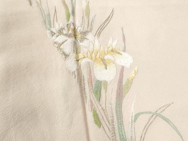 平和屋着物●訪問着 総刺繍 草花文 金彩 正絹 逸品 CABI3144yc