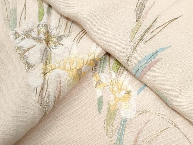 平和屋着物●訪問着 総刺繍 草花文 金彩 正絹 逸品 CABI3144yc