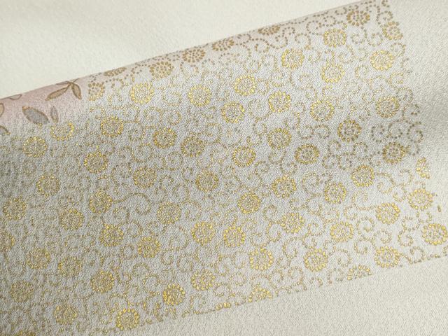 平和屋着物●訪問着 刺繍 短冊重ね花唐草文 金彩 正絹 逸品 CABI3147yc
