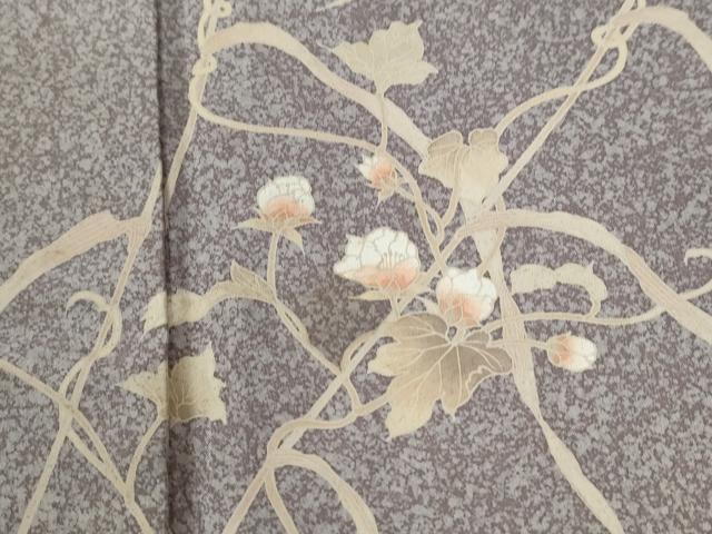 平和屋着物●訪問着 本場染大島紬 枝花文 正絹 逸品 CABI3149yc