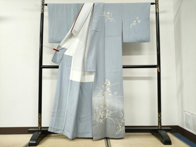 平和屋着物●訪問着 友禅 草花文 暈し染め 正絹 逸品 CABI3150yc