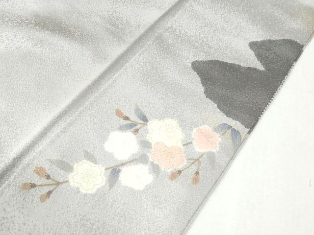 平和屋着物●訪問着 絞り 雲取り笹竹枝花文 金彩 正絹 逸品 CABI3152yc