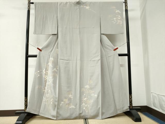 平和屋着物●訪問着 松梅文 金彩 正絹 逸品 CABI3157yc