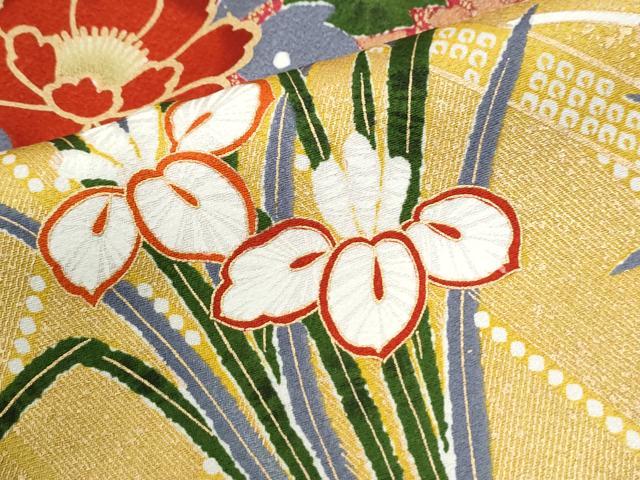 平和屋着物●豪華振袖 雲取り花松文 暈し染め 金彩 正絹 逸品 CABI3159yc