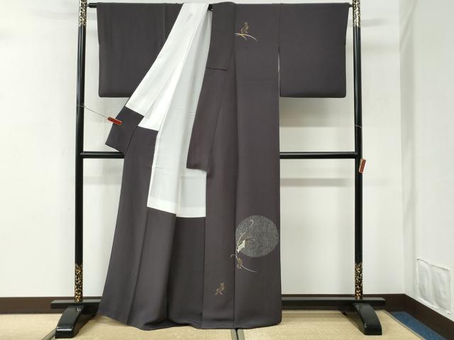 平和屋着物●訪問着 十五夜 月兎 ラメ糸 金彩 正絹 逸品 CABI3164yc