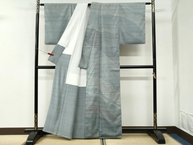 平和屋着物●本塩沢 訪問着 霞文 正絹 逸品 未使用 CABI3174yc