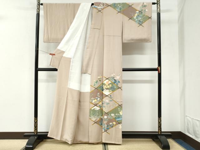 平和屋着物●本加賀友禅作家 吉田淳子 訪問着 竜田川風景花文 正絹 逸品 CABI3178yc