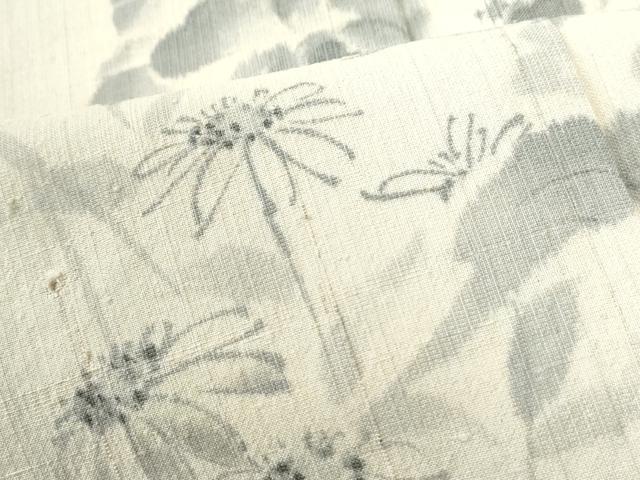 平和屋着物●訪問着 紬地 手描き 草花文 正絹 逸品 未使用 CABI3180yc