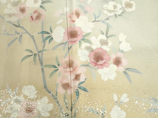 平和屋着物●訪問着 流水草花文 暈し染め 金彩 正絹 逸品 未使用 CABI3185yc