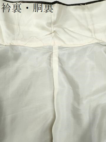 平和屋着物●訪問着 小千谷紬 横段更紗花文 正絹 逸品 CABI3190yc