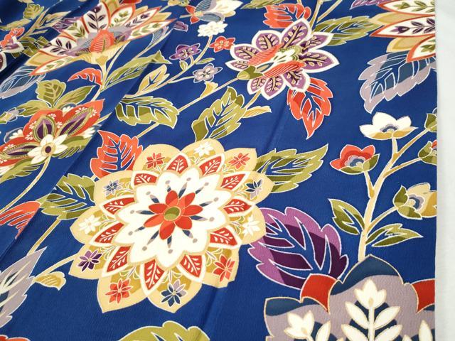 平和屋着物●豪華振袖 駒刺繍 更紗草花文 金彩 正絹 逸品 CABI3196yc