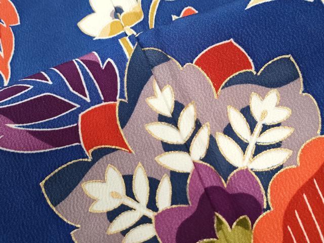 平和屋着物●豪華振袖 駒刺繍 更紗草花文 金彩 正絹 逸品 CABI3196yc