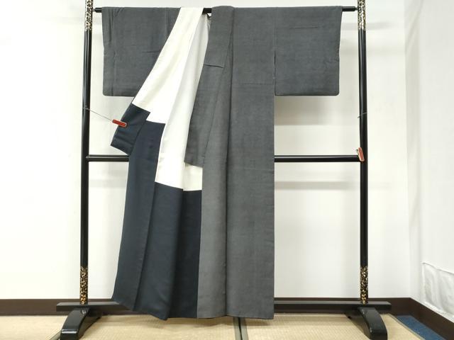 平和屋着物●江戸小紋 鮫小紋柄 黒地 正絹 逸品 CABI3200yc