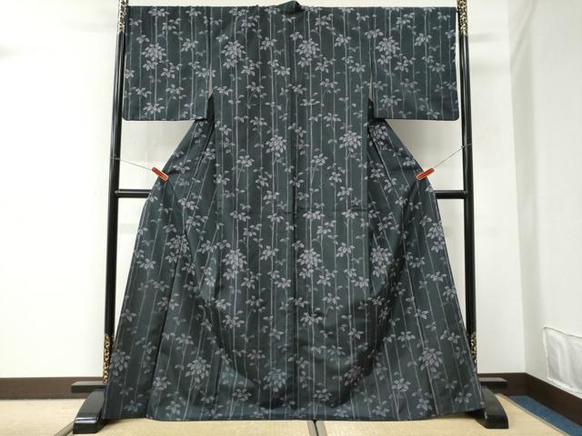 平和屋着物●本場縞大島紬 枝葉文 ますいわ屋扱い 正絹 逸品 CABI3205yc