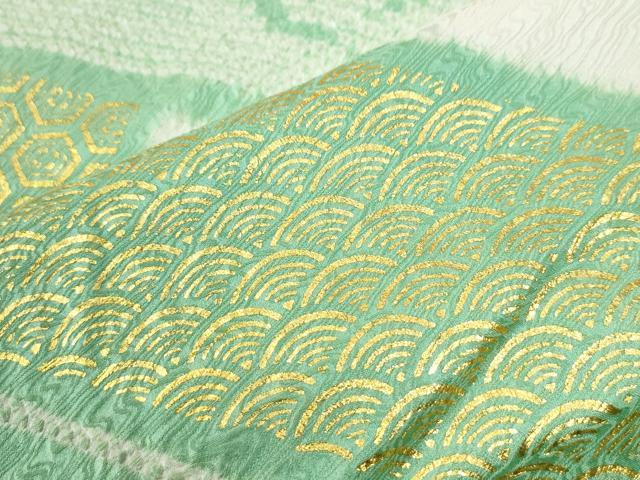 平和屋着物●豪華振袖 駒刺繍 絞り 檜垣吉祥花文 金彩 正絹 逸品 CABI3210yc