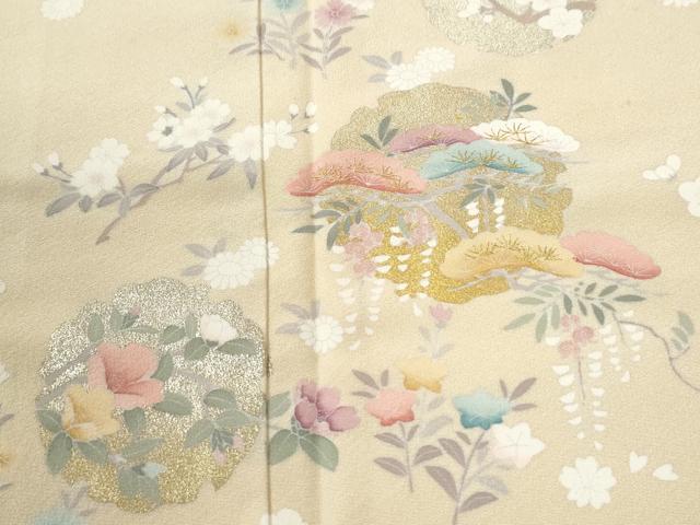平和屋着物●訪問着 雪輪草花文 金彩 正絹 逸品 CABI3213yc