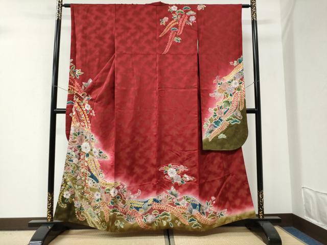 平和屋着物●豪華振袖 辻が花 暈し染め 金通し地 正絹 逸品 CABI3216yc