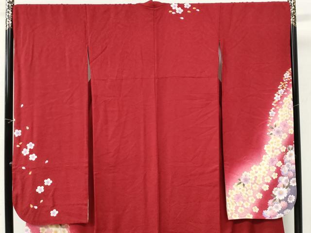 平和屋着物●豪華振袖 舞桜文 暈し染め 金彩 京都きもの友禅扱い 正絹 逸品 CABI3221yc