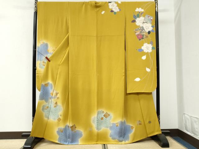 平和屋着物●豪華振袖 破れ色紙舞桜文 暈し染め 金彩 正絹 逸品 CABI3227yc