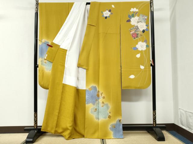 平和屋着物●豪華振袖 破れ色紙舞桜文 暈し染め 金彩 正絹 逸品 CABI3227yc