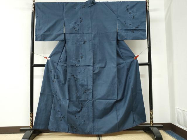 平和屋着物●訪問着 本場大島紬 9マルキ 舞蝶枝梅文 正絹 逸品 CABI3228yc