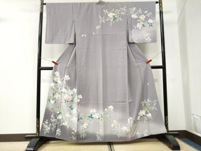 平和屋着物●訪問着 友禅 作家物 枝花文 暈し染め 正絹 逸品 CABI3232yc