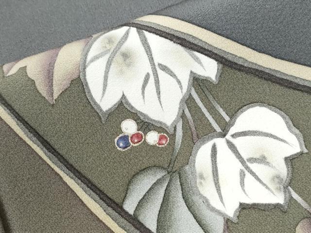平和屋着物●訪問着 葡萄蔦の葉文 金彩 鈴乃屋扱い 正絹 逸品 未使用 CABI3237yc