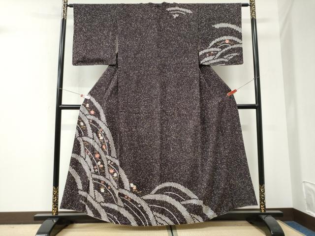 平和屋着物●訪問着 絞り 刺繍 吹き寄せ花文 たたき染め 正絹 逸品 未使用 CABI3245yc