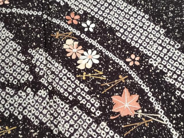 平和屋着物●訪問着 絞り 刺繍 吹き寄せ花文 たたき染め 正絹 逸品 未使用 CABI3245yc