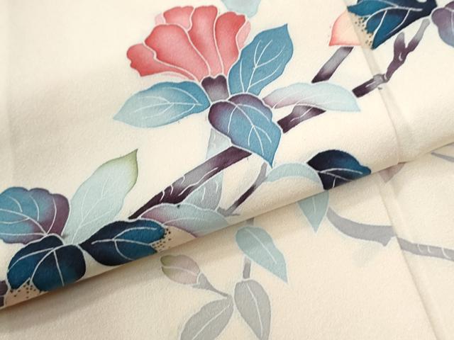 平和屋着物●訪問着 友禅 作家物 休み鳥枝花文 正絹 逸品 CABI3258yc
