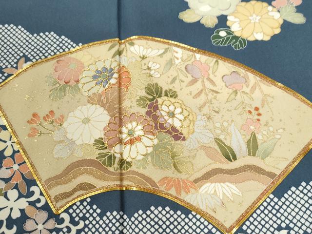 平和屋着物●訪問着 駒刺繍 雲取り地紙鴛鴦花唐草文 金彩 正絹 逸品 CABI3268yc