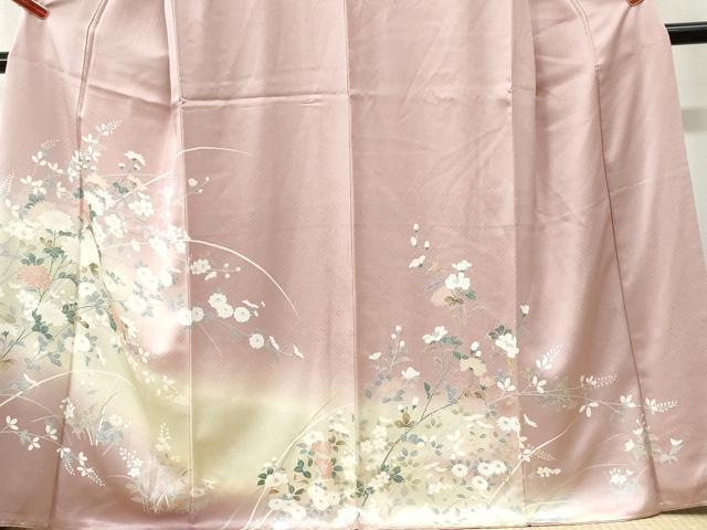 平和屋着物●訪問着 草花文 暈し染め 正絹 逸品 CABI3277yc