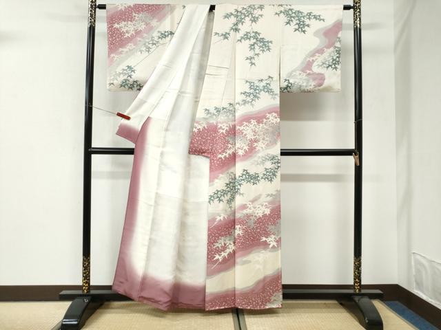 平和屋着物●訪問着 霞枝葉文 暈し染め 正絹 逸品 CABI3281yc