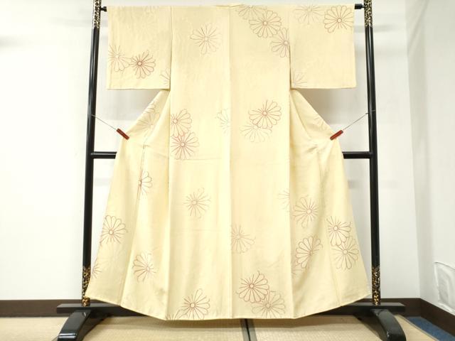平和屋着物●上質な小紋 地紋起こし 菊尽くし 正絹 逸品 CABI3286yc