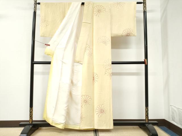 平和屋着物●上質な小紋 地紋起こし 菊尽くし 正絹 逸品 CABI3286yc