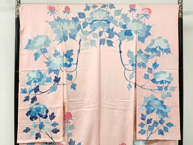 平和屋着物●豪華振袖 枝牡丹 仮絵羽 正絹 逸品 未使用 CABI3291yc