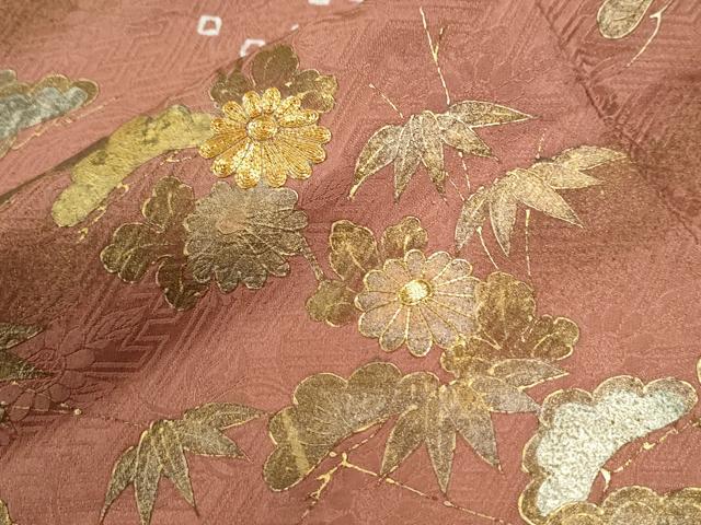 平和屋着物●訪問着 総絞り 駒刺繍 雲取り花松文 金彩 正絹 逸品 CABI3305yc