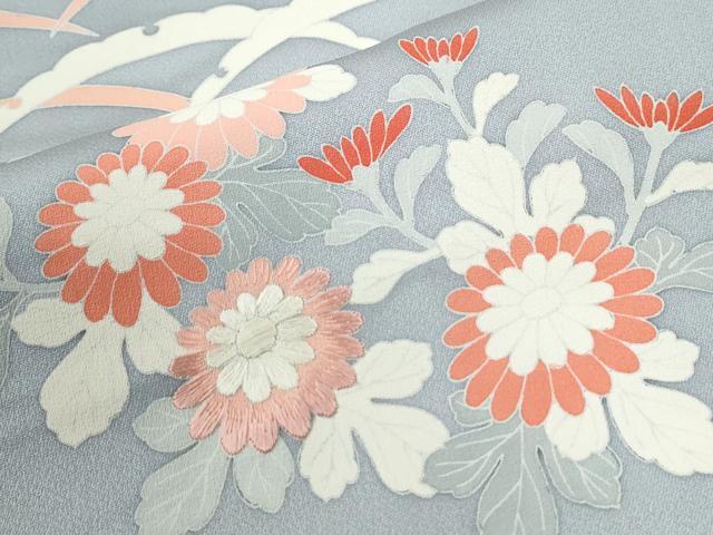 平和屋着物●訪問着 刺繍 雪芝橘花文 正絹 逸品 未使用 CABI3316yc