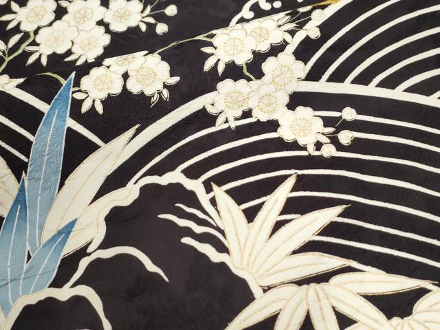 平和屋着物●訪問着 立波牡丹乱菊花車文 金彩 正絹 逸品 CABI3321yc